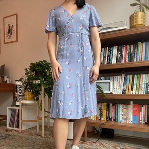 Madewell Lavender Floral Midi Dress (00)